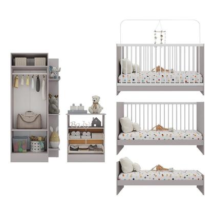 Imagem de Jogo De Quarto Infantil Trevalla Móveis Pom Pom 3 Peças