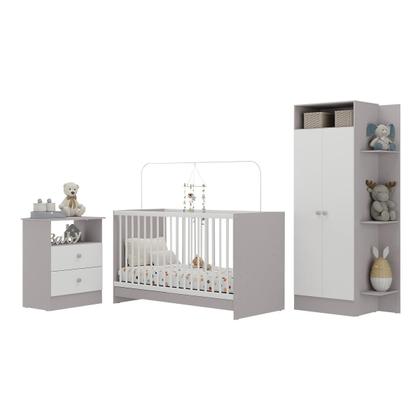 Imagem de Jogo De Quarto Infantil Trevalla Móveis Pom Pom 3 Peças