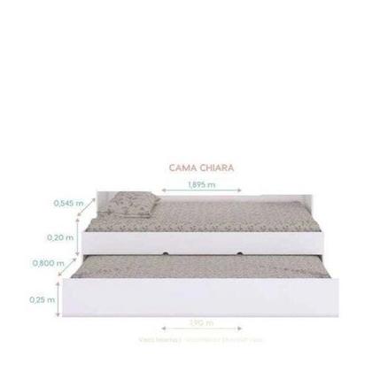 Imagem de Jogo de Quarto Modulado Liz com Roupeiro 2 Portas e 2 Gavetas + Bicama Branco - Phoenix Baby branco