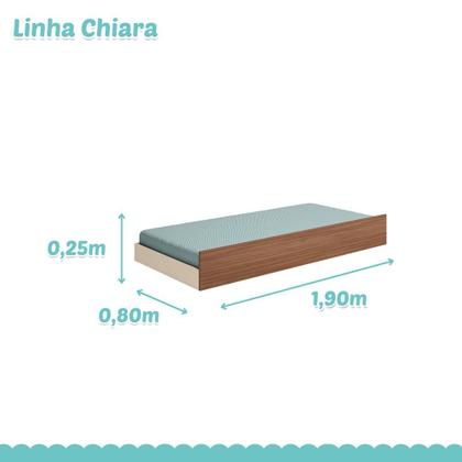 Imagem de Jogo de Quarto para Adolescente Chiara 4 Peças - Roupeiro 2 portas, Módulo Aéreo e Cama com Auxiliar - Off White Amadeir