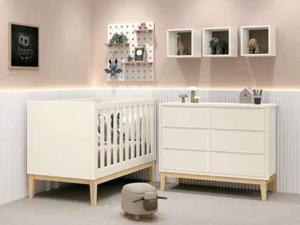 Imagem de Jogo de Quarto para Bebê Classic New Areia Fosco com Natural - Reller