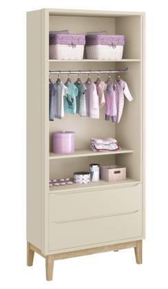 Imagem de Jogo de Quarto para Bebê Completo 2 Portas Classic New Areia Fosco com Natural - MoveisAqui