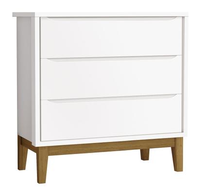 Imagem de Jogo de Quarto para Bebê Completo 2 Portas Classic New Branco Fosco com Madeira - MoveisAqui