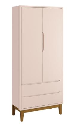 Imagem de Jogo de Quarto para Bebê Completo 2 Portas Classic New Rosa Fosco com Madeira - MoveisAqui