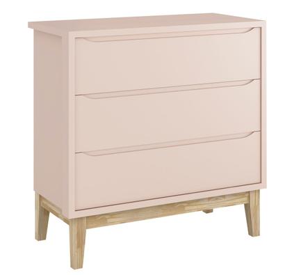 Imagem de Jogo de Quarto para Bebê Completo 2 Portas Classic New Rosa Fosco com Natural - Reller
