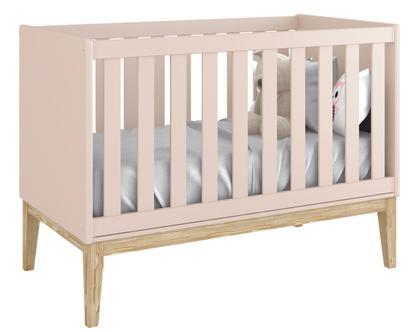 Imagem de Jogo de Quarto para Bebê Completo 2 Portas Classic New Rosa Fosco com Natural - Reller