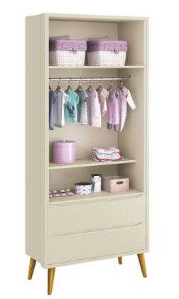 Imagem de Jogo de Quarto para Bebê Completo 2 Portas Théo New Areia Fosco com Madeira - MoveisAqui