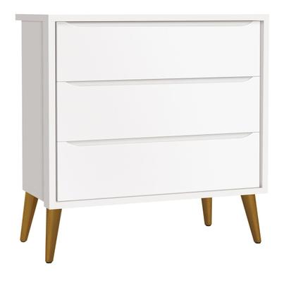 Imagem de Jogo de Quarto para Bebê Completo 2 Portas Théo New Branco Fosco com Madeira - MoveisAqui