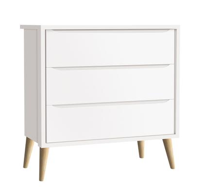 Imagem de Jogo de Quarto para Bebê Completo 2 Portas Théo New Branco Fosco com Natural - Reller
