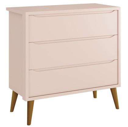 Imagem de Jogo de Quarto para Bebê Completo 2 Portas Théo New Rosa Fosco com Madeira - Reller