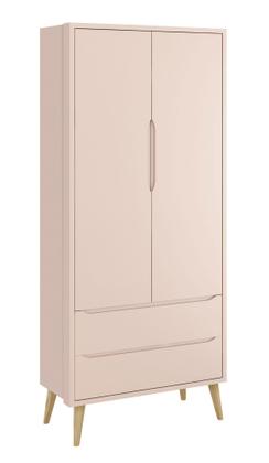 Imagem de Jogo de Quarto para Bebê Completo 2 Portas Théo New Rosa Fosco com Natural - MoveisAqui