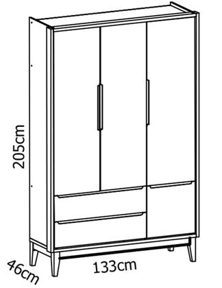 Imagem de Jogo de Quarto para Bebê Completo 3 Portas Classic New Areia Fosco com Madeira - MoveisAqui