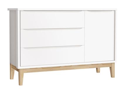 Imagem de Jogo de Quarto para Bebê Completo 3 Portas Classic New Branco Fosco com Natural - Reller