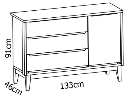 Imagem de Jogo de Quarto para Bebê Completo 3 Portas Classic New Branco Fosco com Natural - Reller