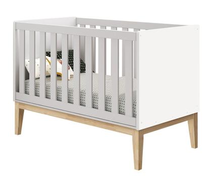 Imagem de Jogo de Quarto para Bebê Completo 3 Portas Classic New Branco Fosco com Natural - Reller
