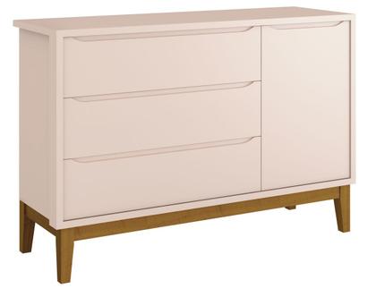 Imagem de Jogo de Quarto para Bebê Completo 3 Portas Classic New Rosa Fosco com Madeira - Reller