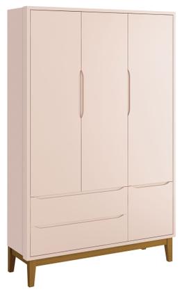 Imagem de Jogo de Quarto para Bebê Completo 3 Portas Classic New Rosa Fosco com Madeira - Reller