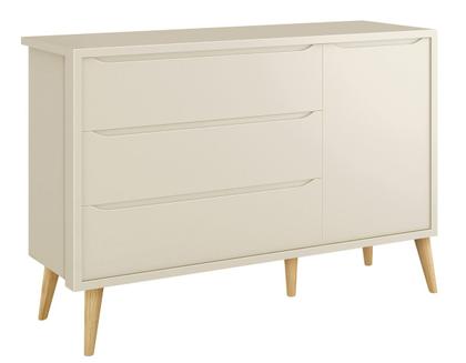 Imagem de Jogo de Quarto para Bebê Completo 3 Portas Théo New Areia Fosco com Natural - Reller