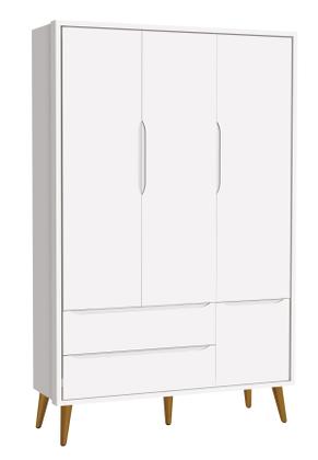 Imagem de Jogo de Quarto para Bebê Completo 3 Portas Théo New Branco Fosco com Madeira - Reller
