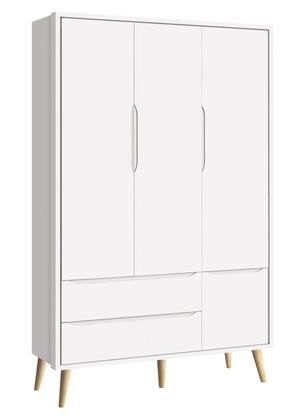 Imagem de Jogo de Quarto para Bebê Completo 3 Portas Théo New Branco Fosco com Natural - MoveisAqui