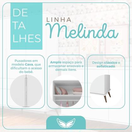 Imagem de Jogo de Quarto Para Bebê Completo Melinda com Roupeiro e Cômoda Rose