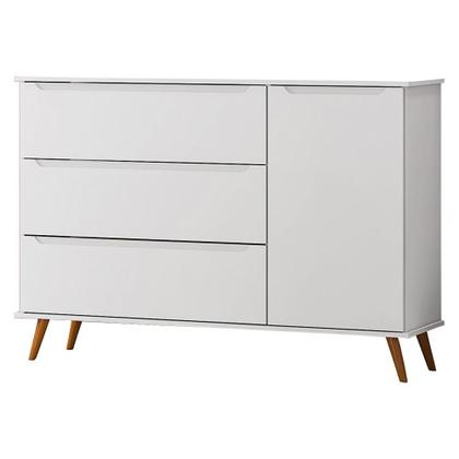 Imagem de Jogo De Quarto Para Bebê Lunna Retrô Guarda Roupa, Cômoda e Berço - Peternella Móveis