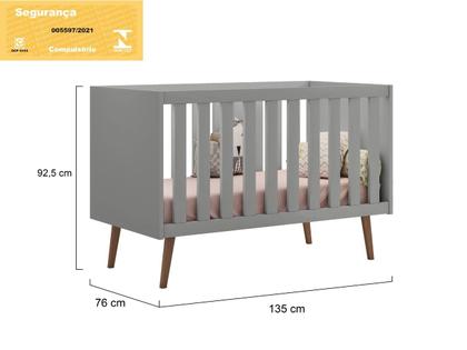 Imagem de Jogo De Quarto Para Bebê Lunna Retrô Guarda Roupa, Cômoda e Berço - Peternella Móveis