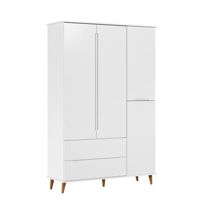 Imagem de Jogo De Quarto Para Bebê Lunna Retrô Guarda Roupa, Cômoda e Berço - Peternella Móveis
