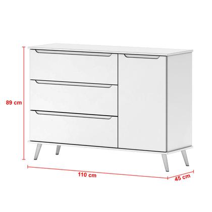 Imagem de Jogo De Quarto Para Bebê Lunna Retrô Guarda Roupa, Cômoda e Berço - Peternella Móveis