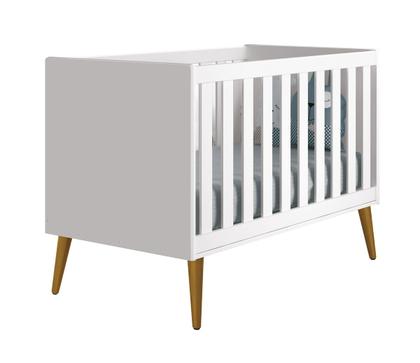 Imagem de Jogo de Quarto para Bebê Théo New Branco Fosco com Madeira - MoveisAqui