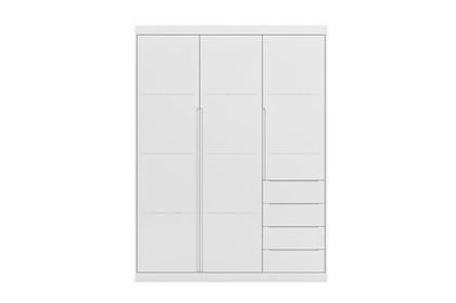 Imagem de Jogo de quarto Pérola com guarda roupa 3 portas e 4 gavetas + cômoda 2 portas e 4 gavetas - Branco - Phoenix Baby