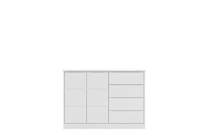 Imagem de Jogo de quarto Pérola com guarda roupa 3 portas e 4 gavetas + cômoda 2 portas e 4 gavetas - Branco - Phoenix Baby