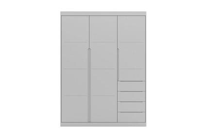 Imagem de Jogo de quarto Pérola com guarda roupa 3 portas e 4 gavetas + cômoda 2 portas e 4 gavetas - Cinza - Phoenix Baby