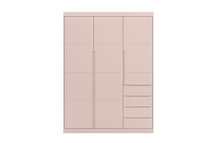 Imagem de Jogo de quarto Pérola com guarda roupa 3 portas e 4 gavetas + cômoda 2 portas e 4 gavetas - Rosê - Phoenix Baby
