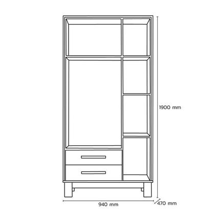 Imagem de Jogo de Quarto Q Encanto Slim Guarda Roupa e Cômoda Branco