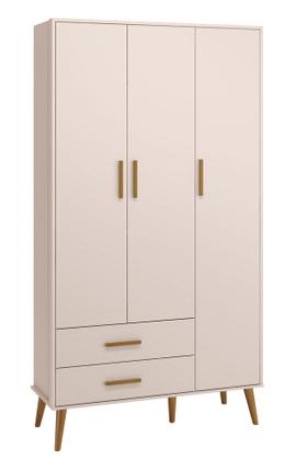 Imagem de Jogo de Quarto Retrô para Bebê Completo 3 Portas Isis Rosa Fosco - MoveisAqui