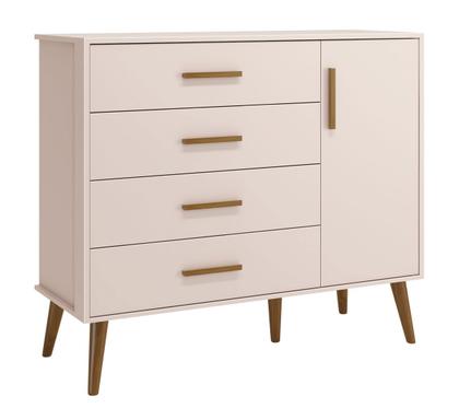 Imagem de Jogo de Quarto Retrô para Bebê Completo 3 Portas Isis Rosa Fosco - MoveisAqui