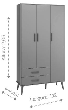 Imagem de Jogo de Quarto Retrô para Bebê Completo 3 Portas Isis Rosa Fosco - MoveisAqui