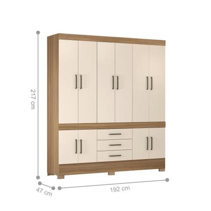 Imagem de Jogo de Quarto Roupeiro e Comoda Berlim Amendola Off-White