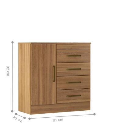 Imagem de Jogo de Quarto Roupeiro e Comoda Berlim Amendola Off-White