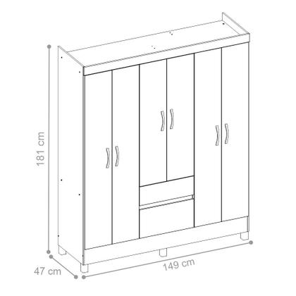 Imagem de Jogo de Quarto Roupeiro e Comoda Bremen Branco
