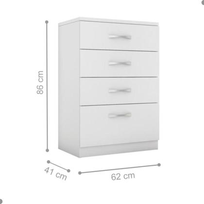 Imagem de Jogo de Quarto Roupeiro e Comoda Essen Branco