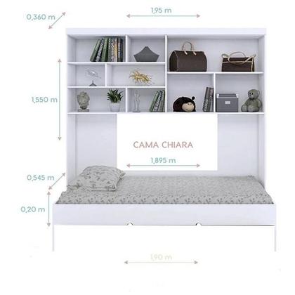 Imagem de Jogo De Quarto Solteiro Com Cama e Roupeiro Modular Branco - Phoenix Baby