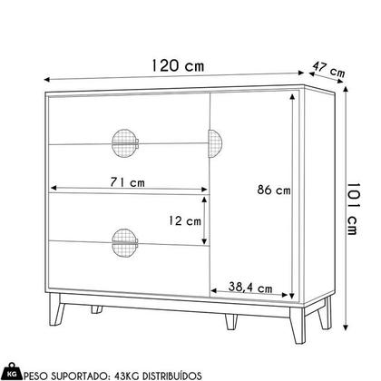 Imagem de Jogo de Quarto Solteiro Ipê Com Guarda Roupa e Cômoda - Móveis Albatroz