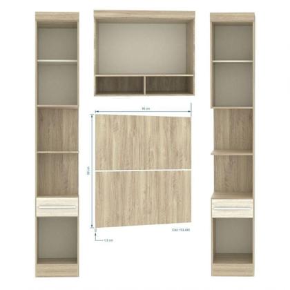 Imagem de Jogo De Quarto Solteiro Modulado 029 Master Avelã Rústico/Ártico Rústico - Eucamóveis