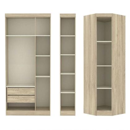 Imagem de Jogo De Quarto Solteiro Modulado 029 Master Avelã Rústico/Ártico Rústico - Eucamóveis