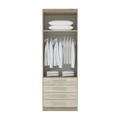 Imagem de Jogo De Quarto Solteiro Modulado 4 Peças Master Avelã Rústico/Ártico Rústico - Eucamóveis