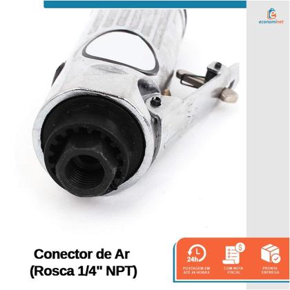 Imagem de Jogo de Retificadeira Mini Retifica Reta Pneumática 1/4 com Acessorios 16 Peças