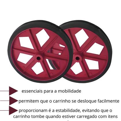 Imagem de Jogo de Roda Para Carrinho De Feira Reforçado Prático KAORI Rodinhas Roda para Carrinho de Compras Feira