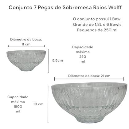 Imagem de Jogo de Servir Sobremesa Vidro Raios Wolff Mesa Posta 7 Pçs